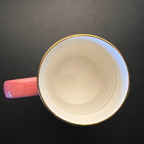 OPALHOUSE Monogram Initial Pink & Metallic Gold Letter "M” Mug ~ Ribbed Interior - Picture 5 of 7